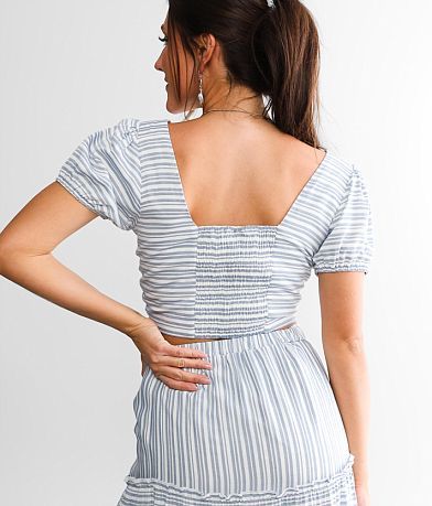 Daytrip Striped Cinch Tie Top BACK