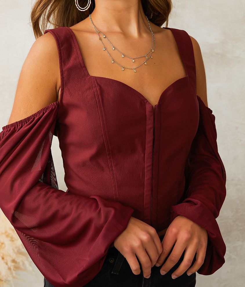 Cold Shoulder Sweetheart Top
