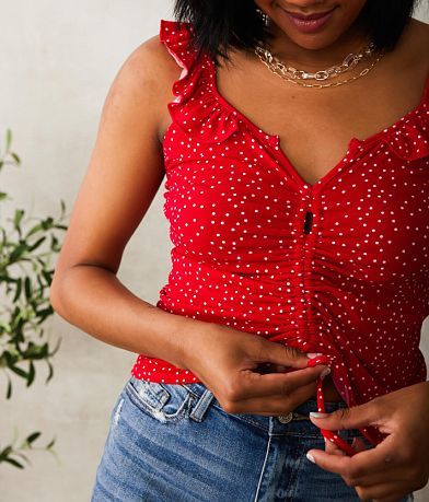 Willow &amp; Root Polka Dot Ruffle Tank Top MISC_DETAIL_1