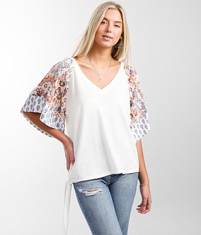 Daytrip Textured Tie Top FULL_RIGHT_SIDE