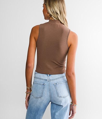 Gilded Intent Lace-Up Cut-Out Tank Top BACK