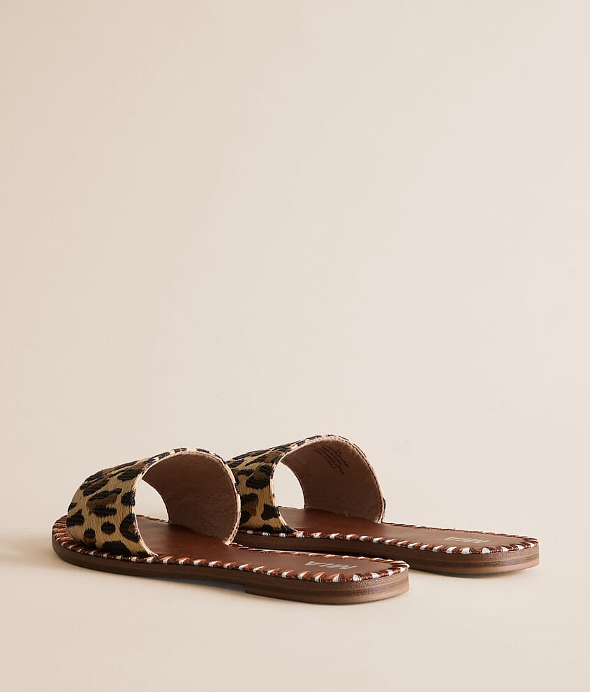 Whipstitch Leopard Print Sandal