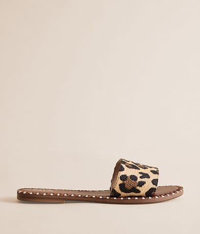 Whipstitch Leopard Print Sandal