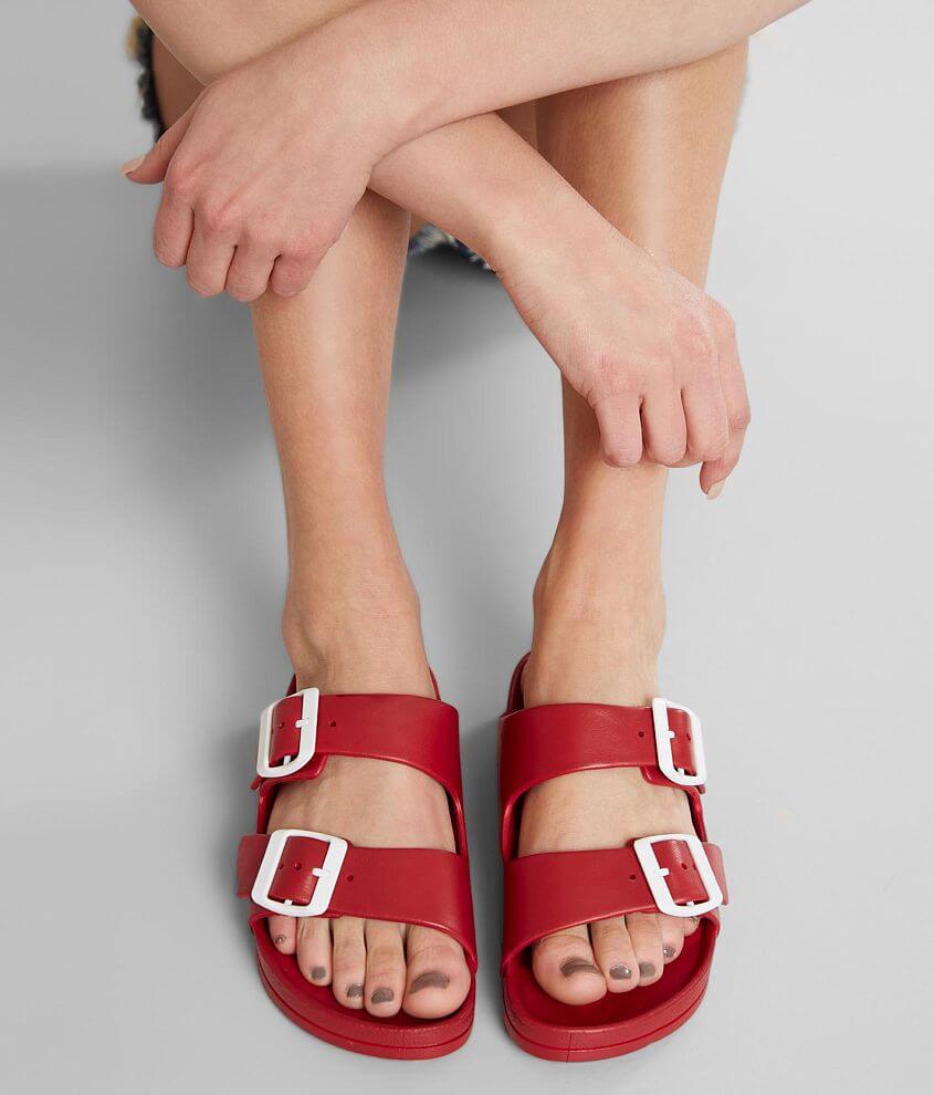 Mia Jasmine Double Strap Sandal Women s Shoes in Red Buckle