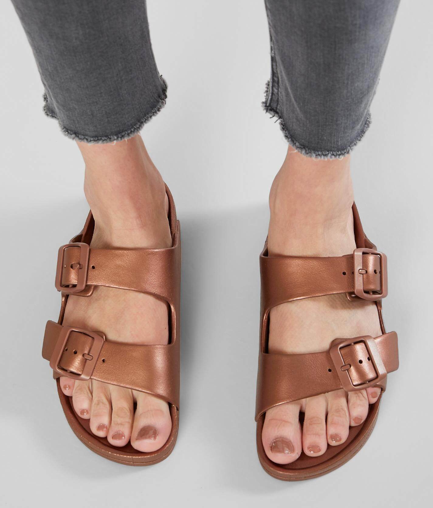 rubber double strap sandals