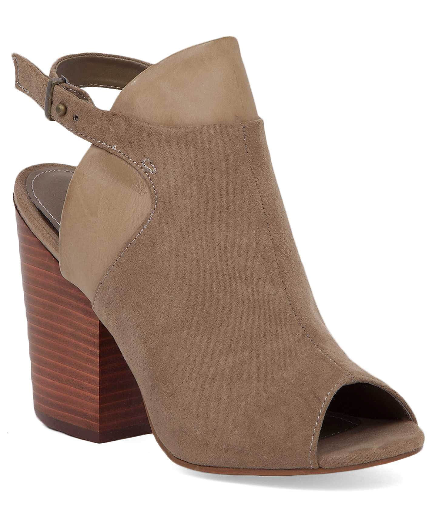 taupe peep toe shoes