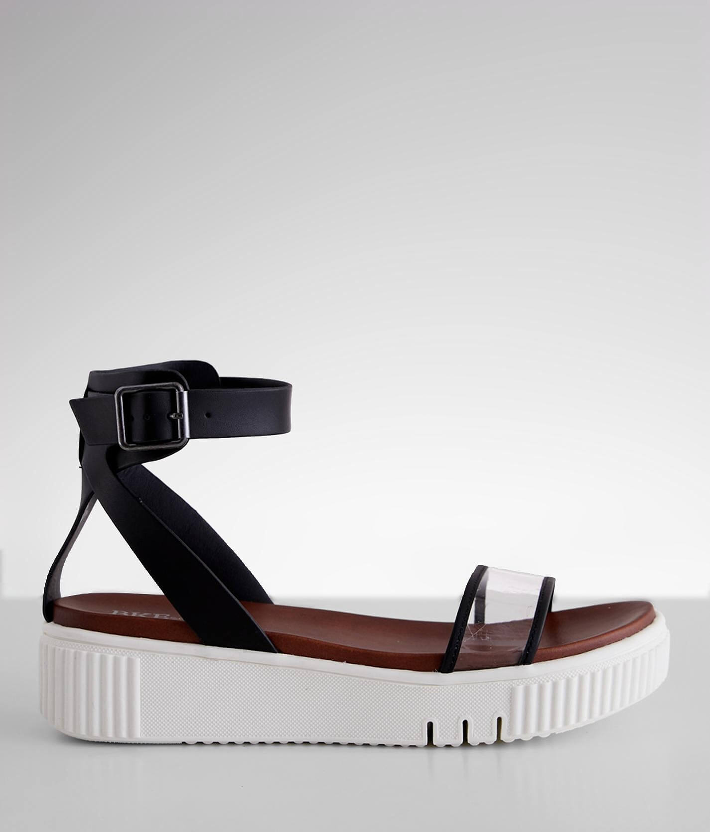strappy platform sandals black