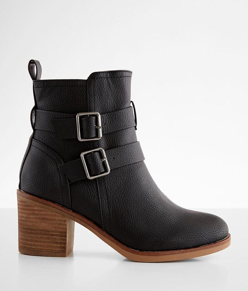 Mia Ana Heeled Ankle Boot Womens Shoes In Black Buckle