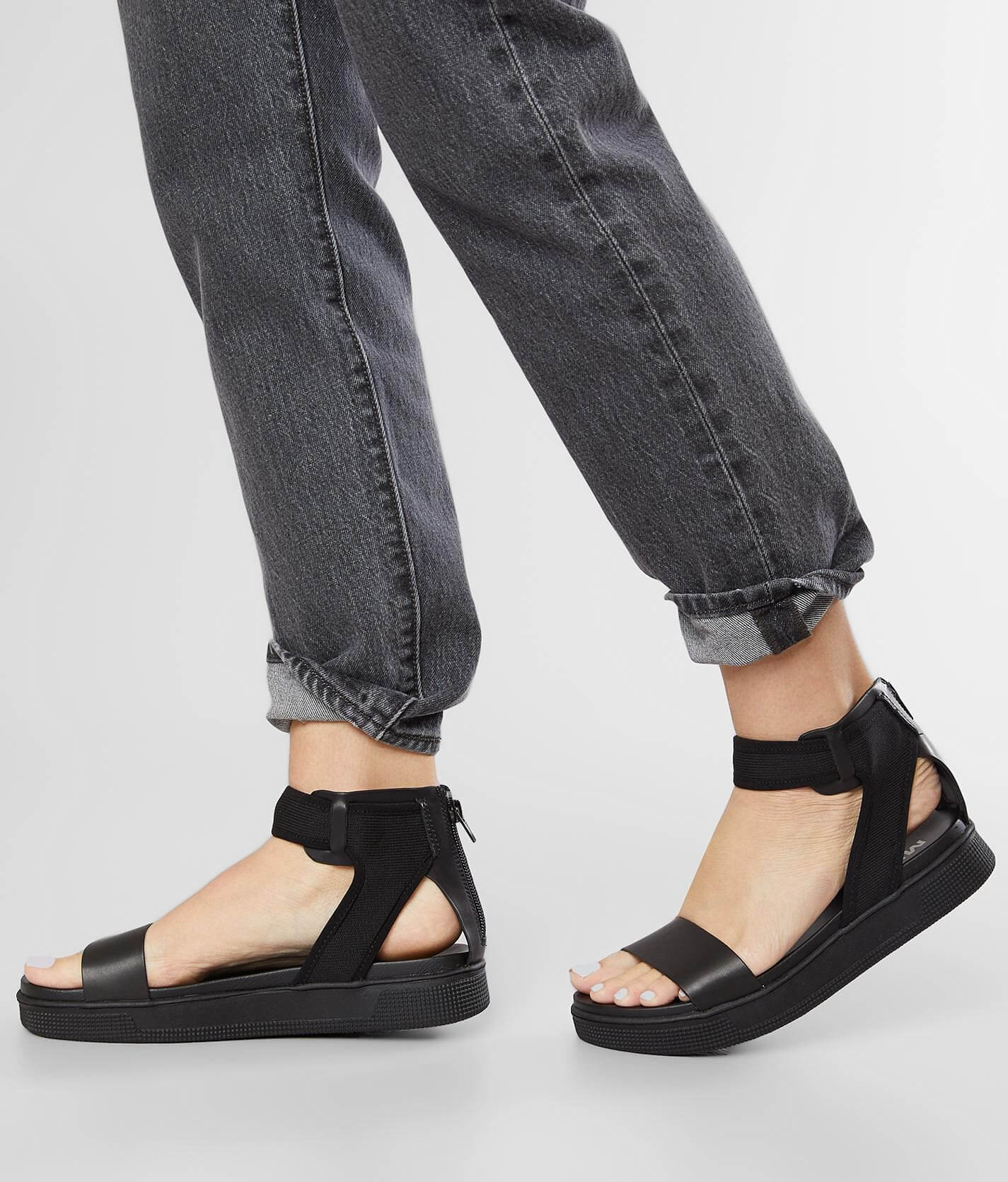 mia black platform sandals