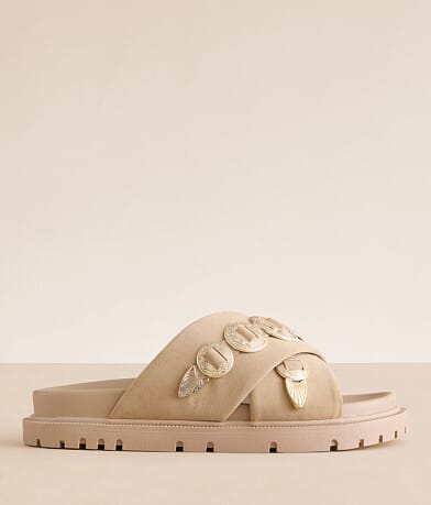 Mia Embossed Metal Western Sandal front view
