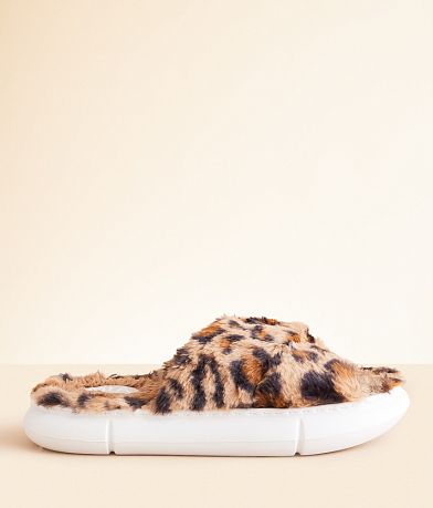 Mia Leopard Criss Cross Slipper front view