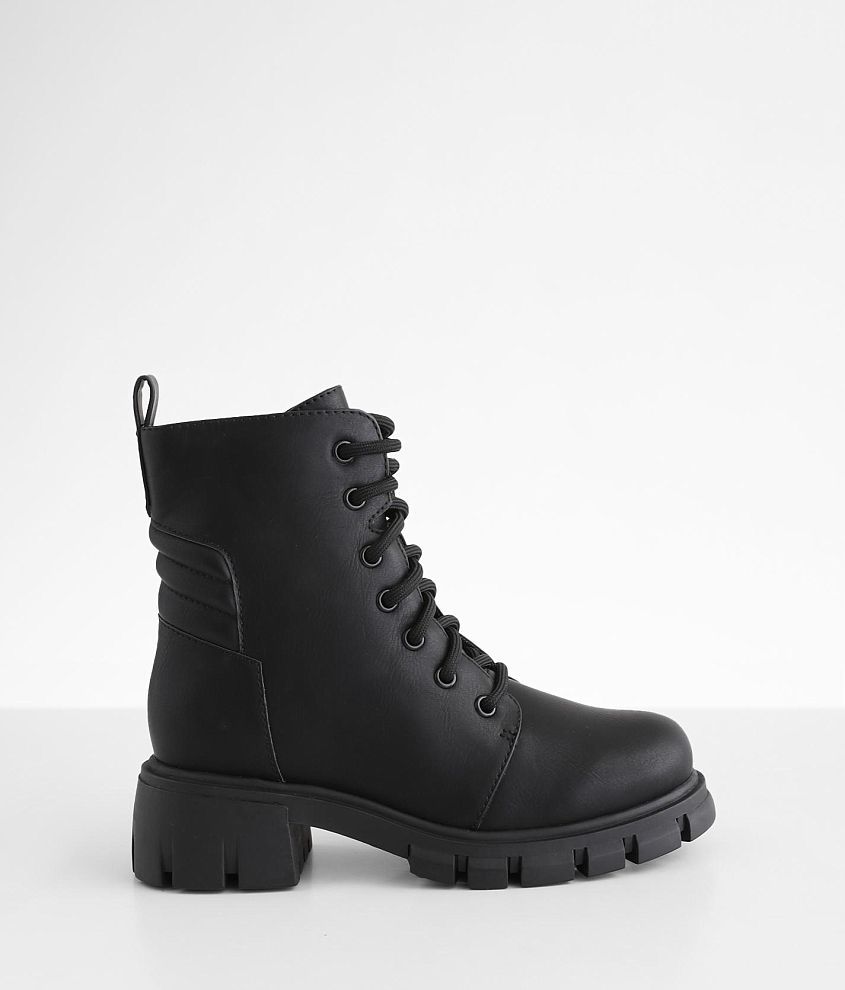 Girls Mia Chassidy Combat Boot Girl s Shoes in Black Buckle