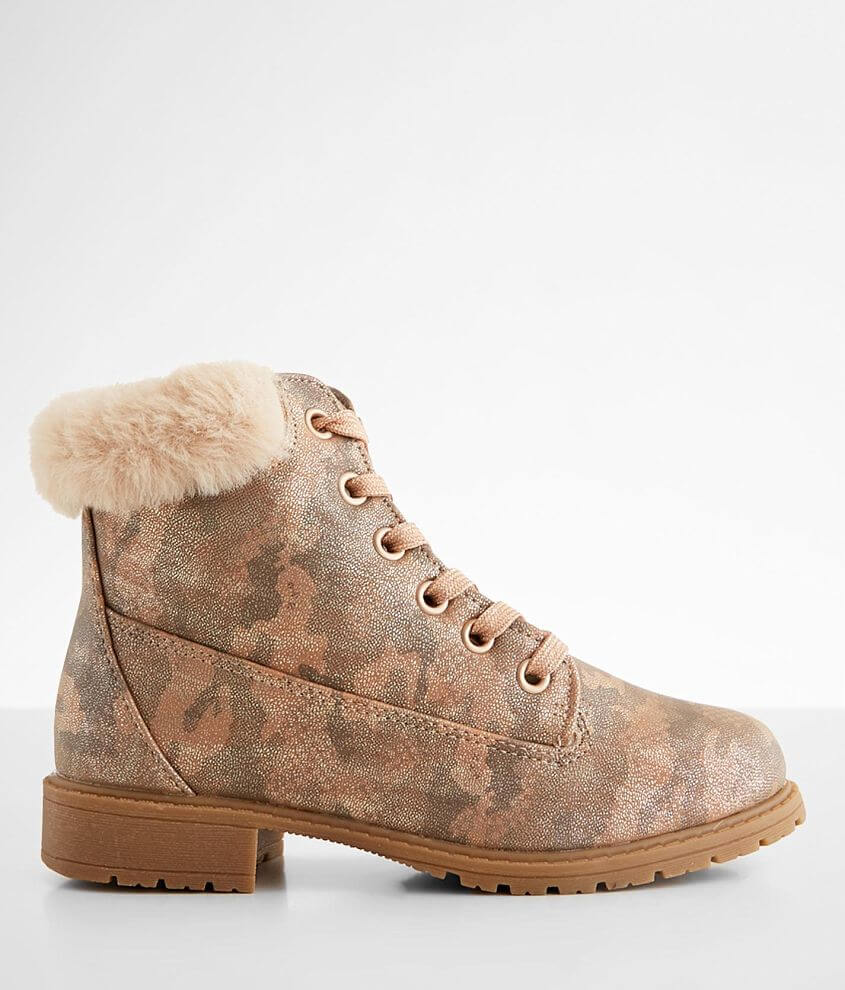 Girls - Mia Joani Metallic Camo Ankle Boot front view