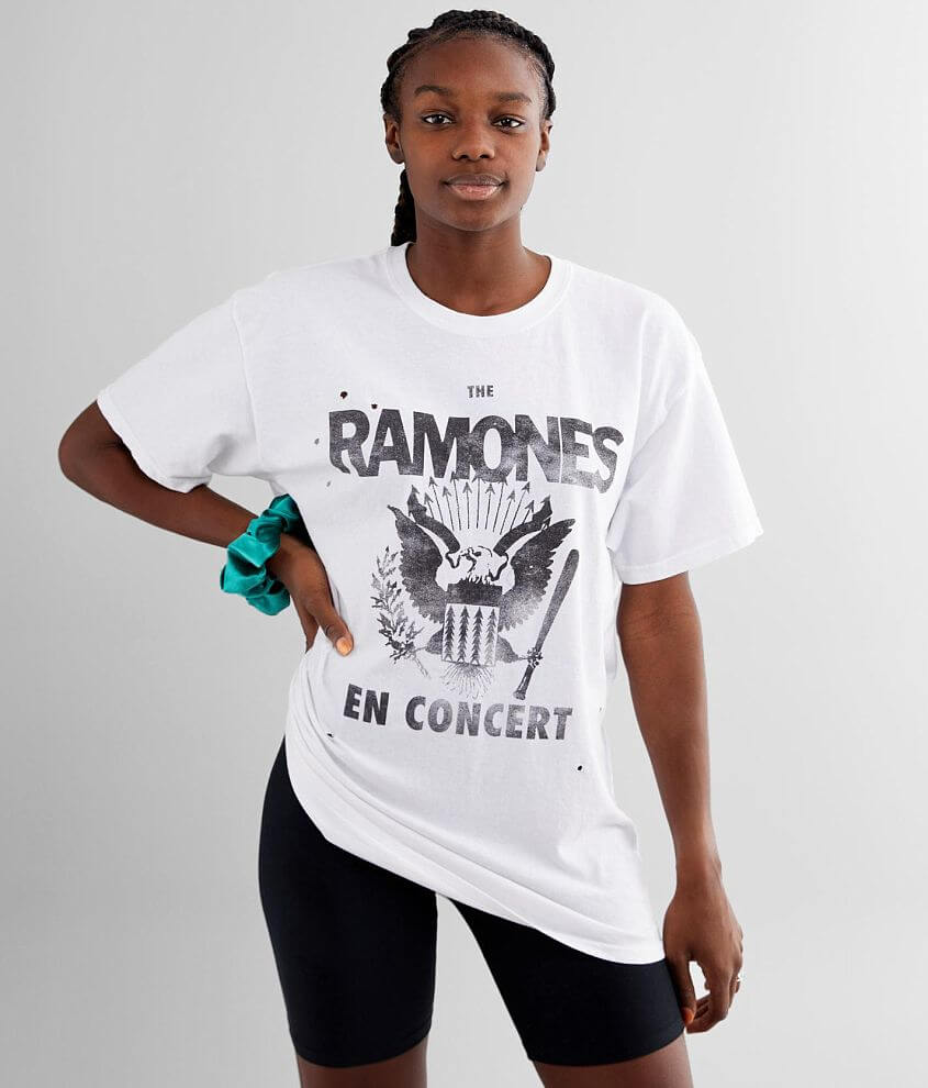 The Ramones Oversized Band T Shirt Women s T Shirts in White