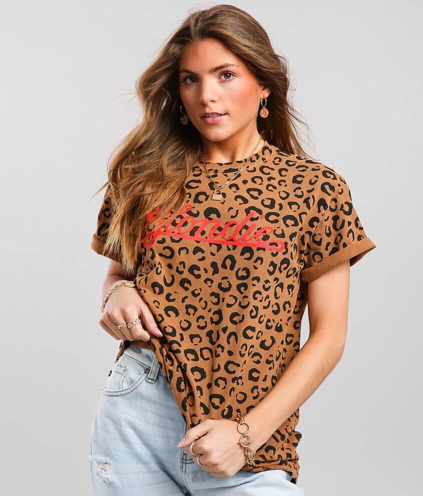 Blondie Leopard Print Band T-Shirt - Women's T-Shirts in Leopard