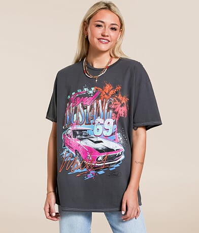 Merch Traffic Ford Mustang Oversized T-Shirt full right side view