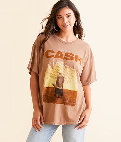 Merch Traffic Johnny Cash Oversized Band T-Shirt back view