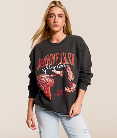 Merch Traffic Johnny Cash Band Oversized Pullover front view