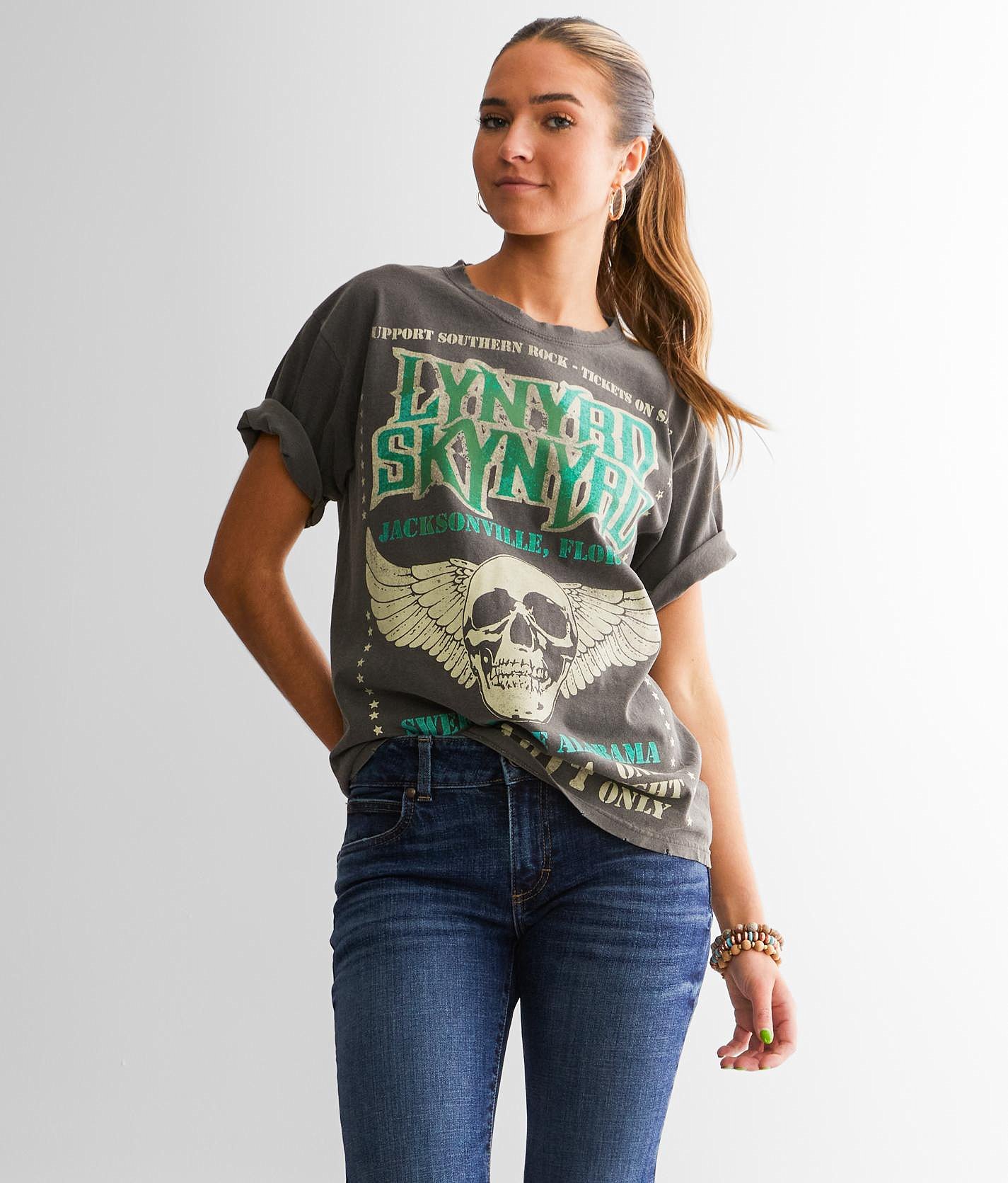 Lynyrd Skynyrd Free Bird Sweet Home Alabama Printing Vintage Style T Shirt - T-s