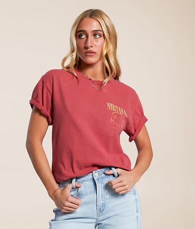 Merch Traffic Nirvana Smiley Oversized Band T-Shirt front view