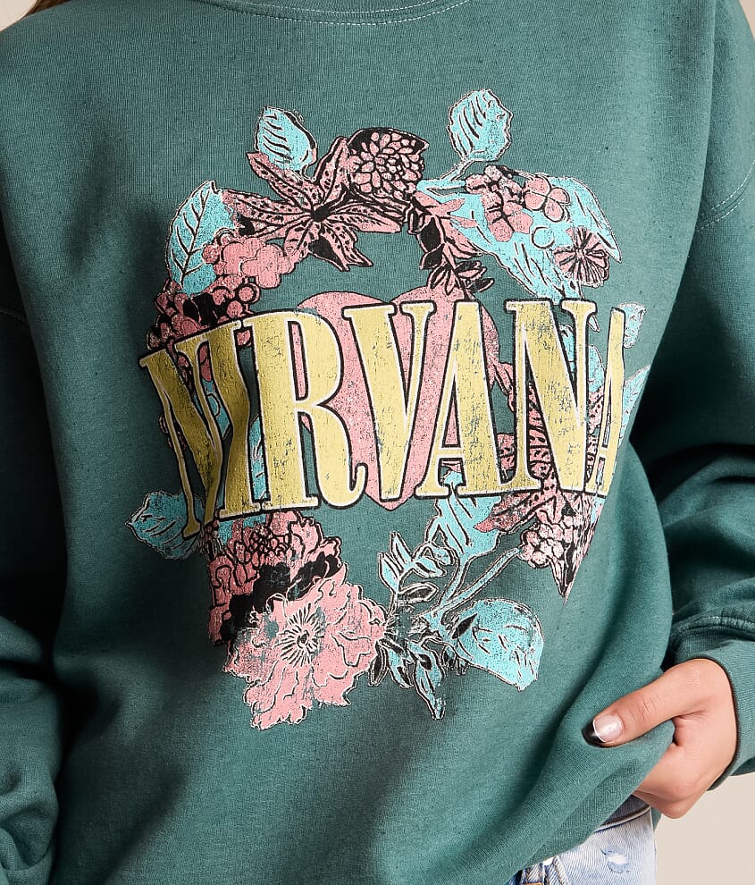 Nirvana Floral Oversized Band Pullover