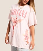 Merch Traffic Nirvana Floral Oversized Band T-Shirt - Women's