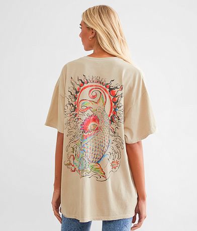 Merch Traffic Sublime Koi Fish Oversized Band T-Shirt BACK