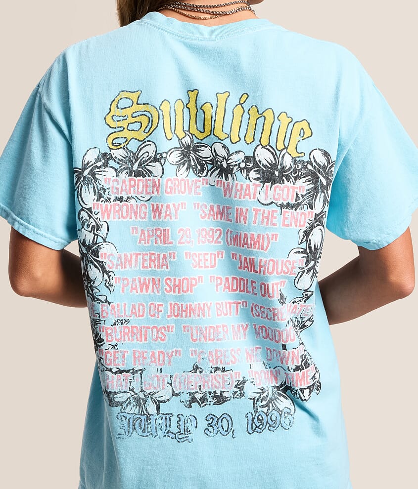 Sublime Floral Dog Oversized Band T-Shirt