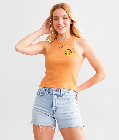 Hurley Have Fun Smiley Cropped Tank Top front view
