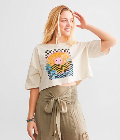 Hurley Psychedelic Surf Cropped T-Shirt front view