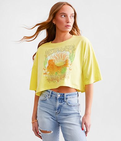 Hurley Sunrise To Sunset Cropped Boyfriend T-Shirt front view