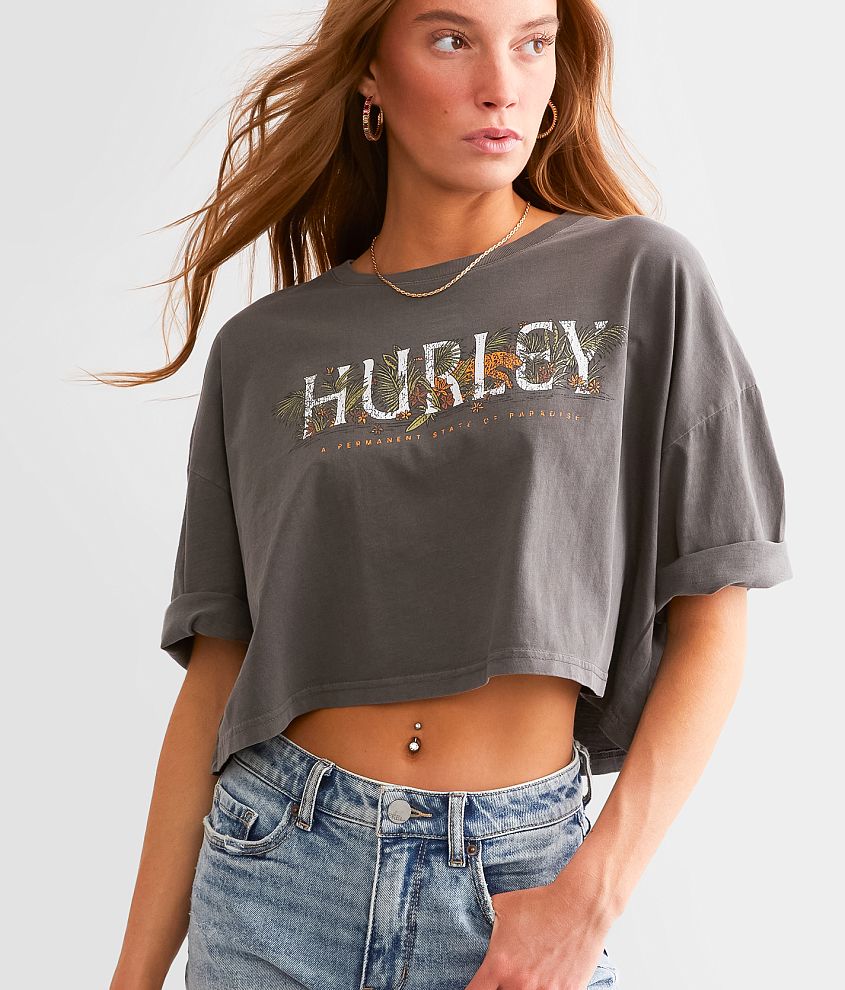 Hurley Jungleer Boyfriend Cropped T-Shirt front view