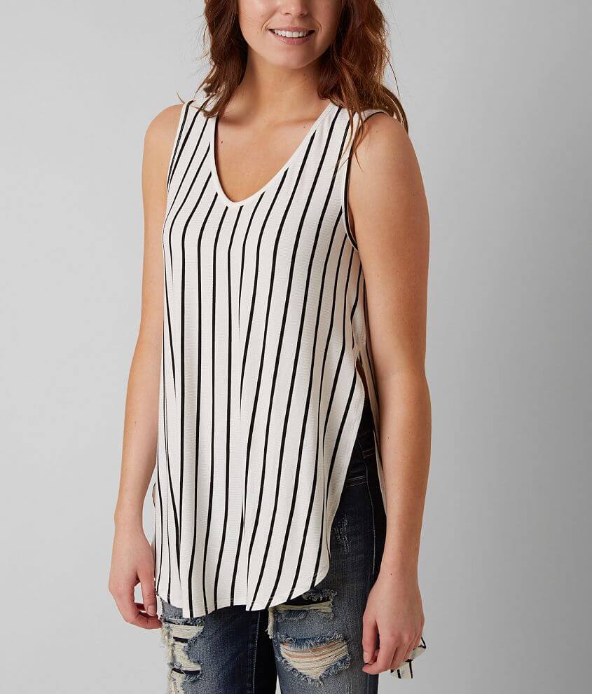 Ces Femme by Mi In Striped Tank Top front view