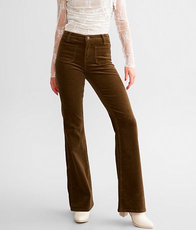 Willow & Root Mesh Flare Stretch Pant - Women's Pants in Brown