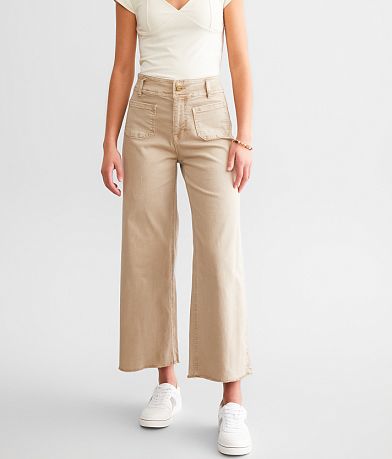 Stylus Womens Mid Rise Stretch Fabric Wide Leg Cargo Pant