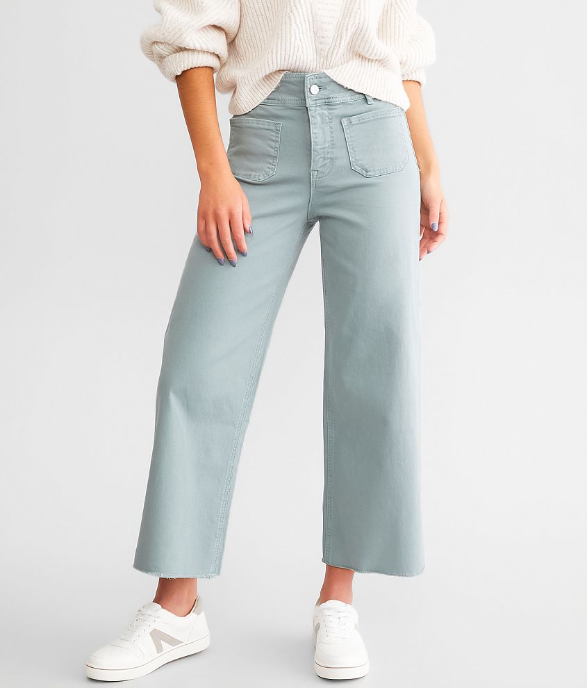 Mica Denim Cropped Wide Leg Stretch Pant front view