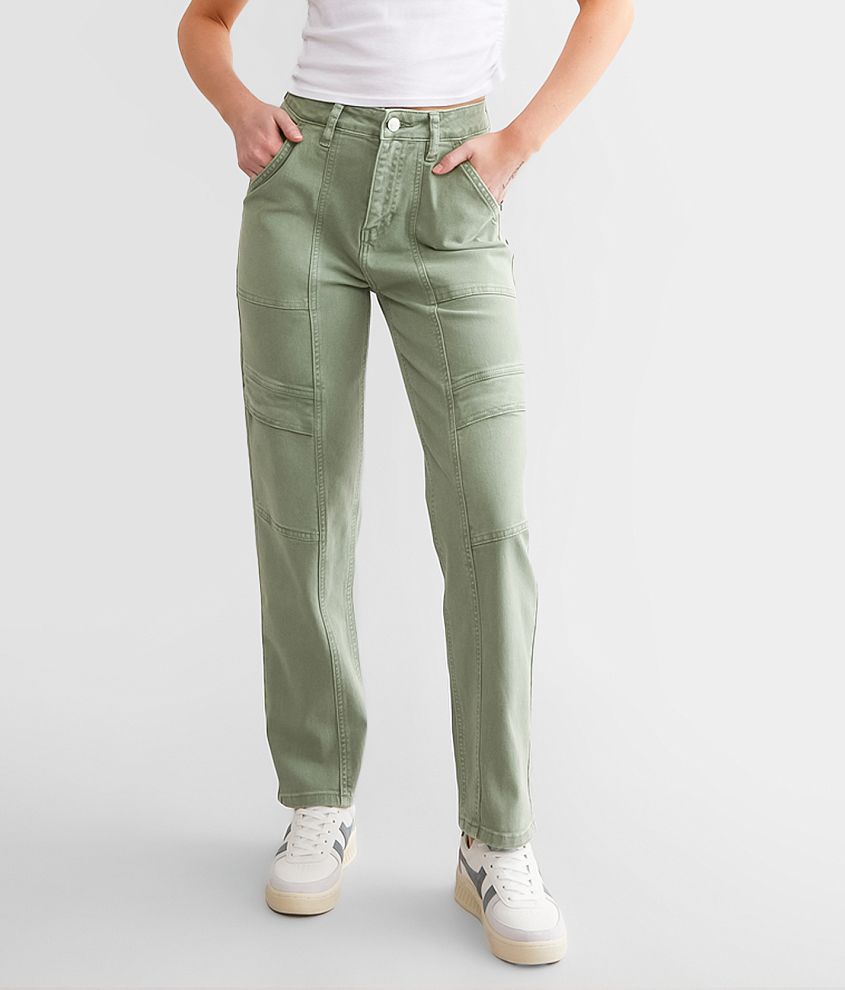Mica Denim Cropped Straight Stretch Pant front view