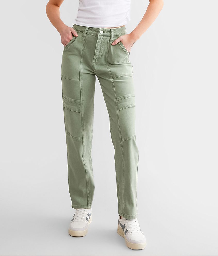 Mica Denim Cropped Straight Stretch Pant