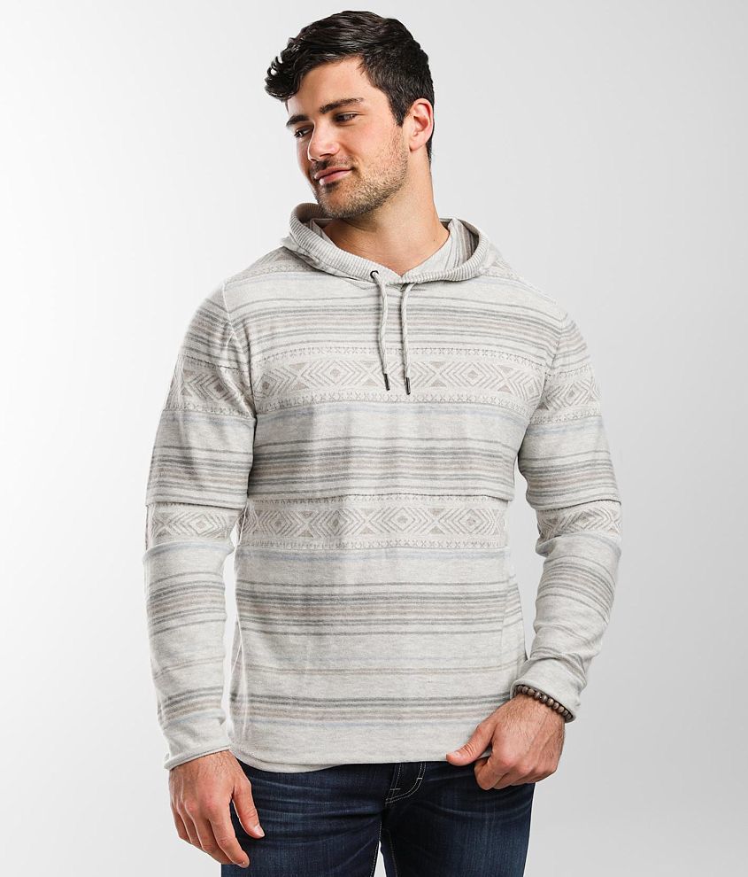 Departwest Pieced Knit Hooded Sweatshirt front view