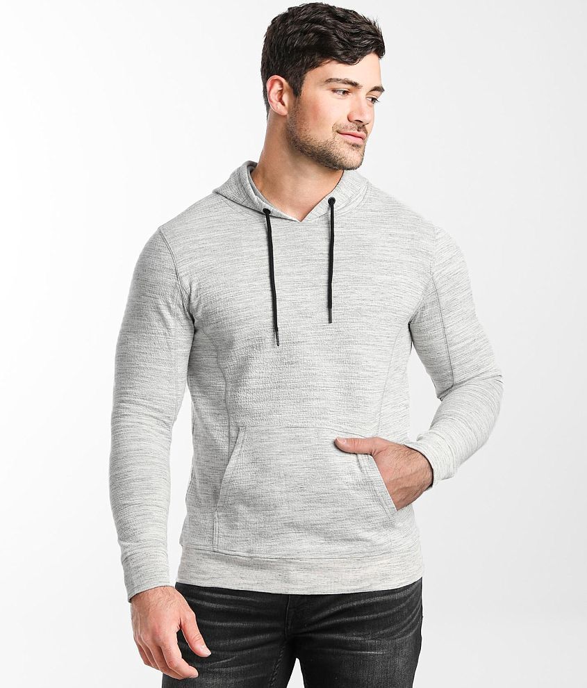 BKE Textured Knit Hoodie - Men's Sweatshirts in White Black | Buckle