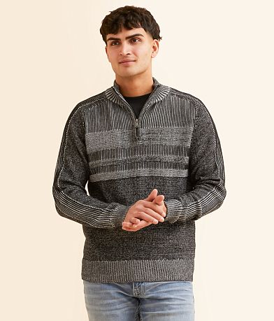 BKE Plated Quarter Zip Sweater front view