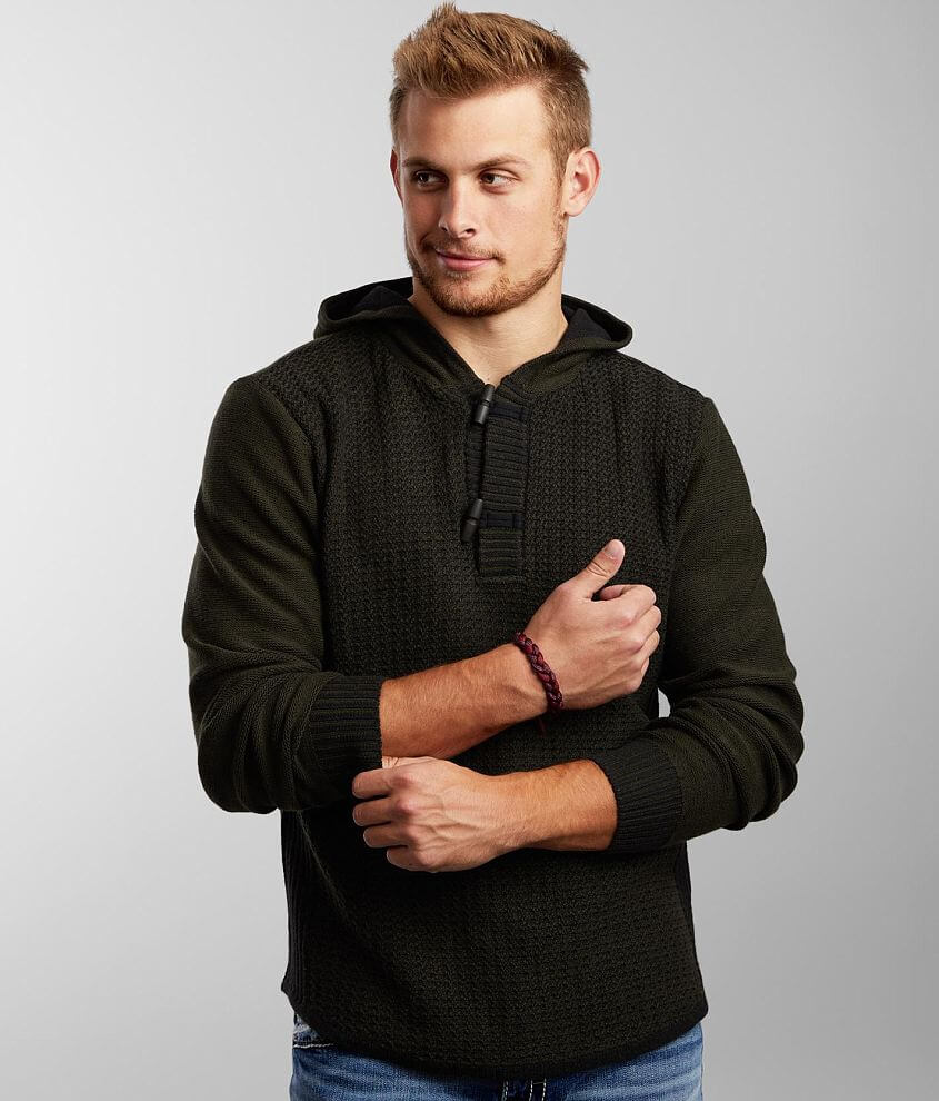 BKE Summit Hooded Toggle Henley Sweater front view