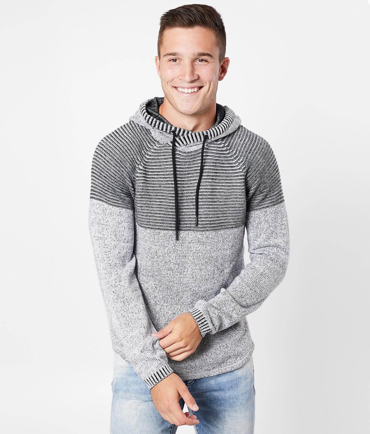 knit hooded sweater mens