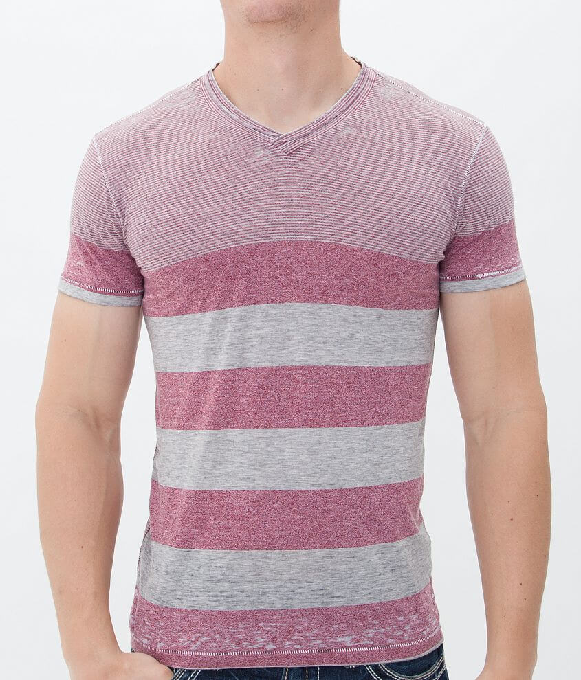Buckle Black Striped T-Shirt front view