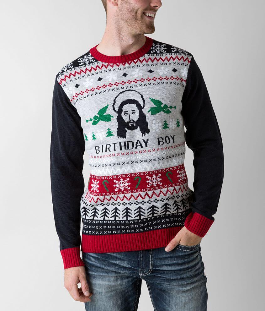 Ugly Christmas Sweater Birthday Boy Sweater front view