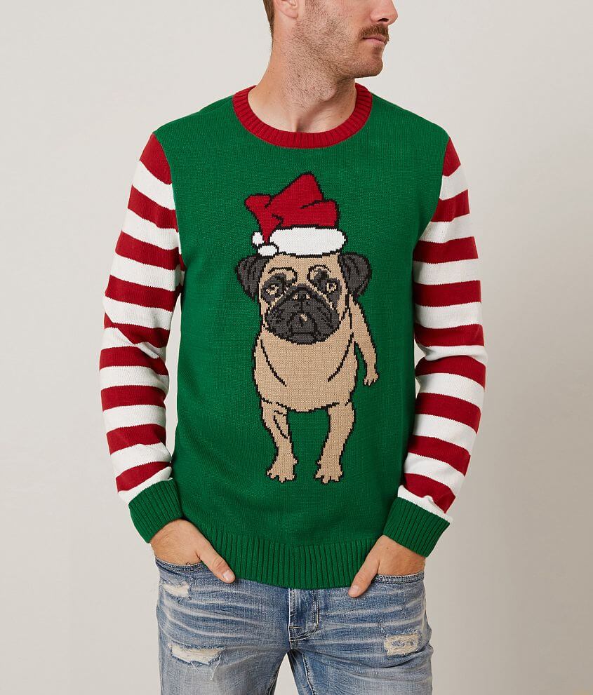 Ugly Christmas Sweater Pug Sweater front view