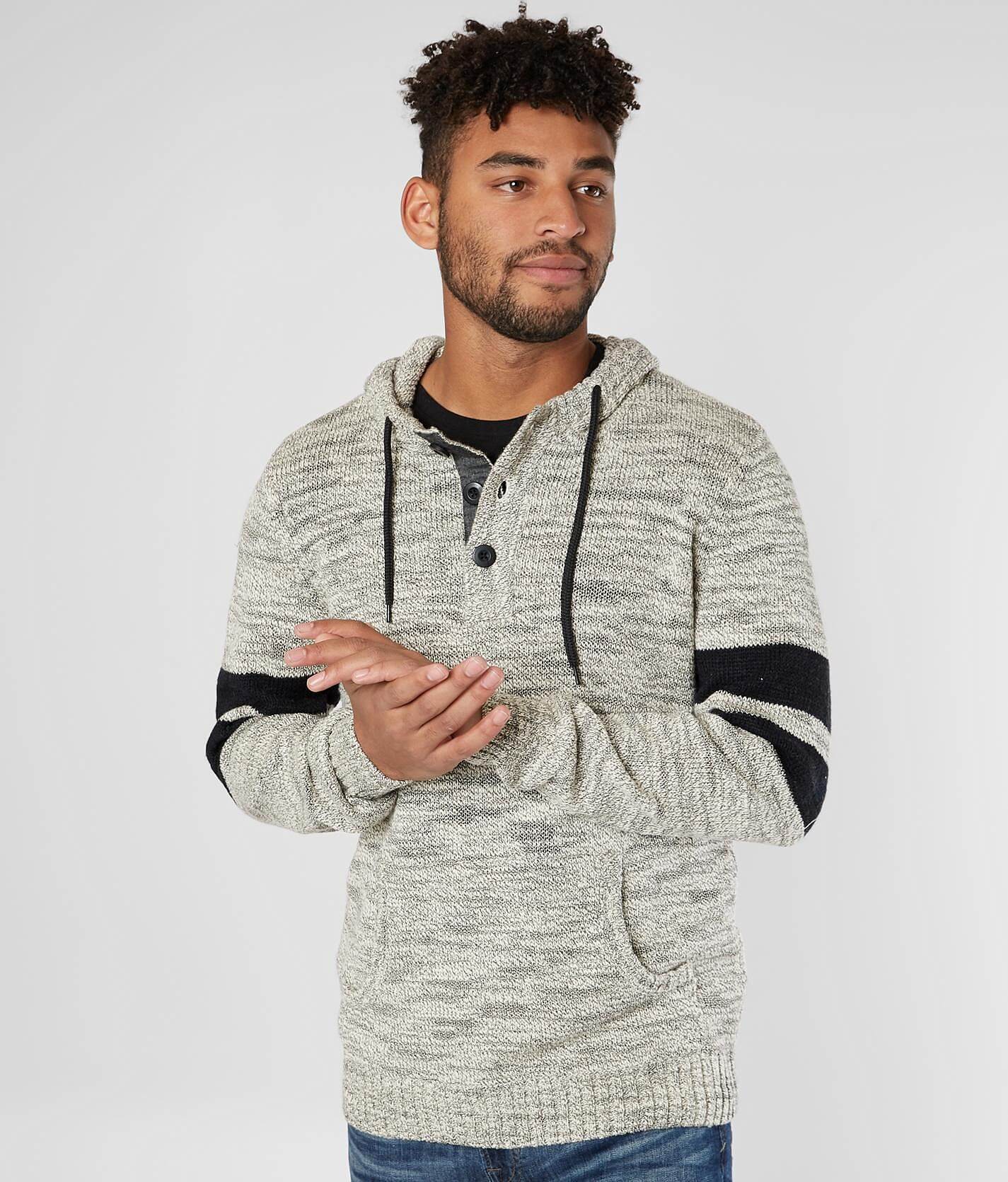 hooded henley sweater