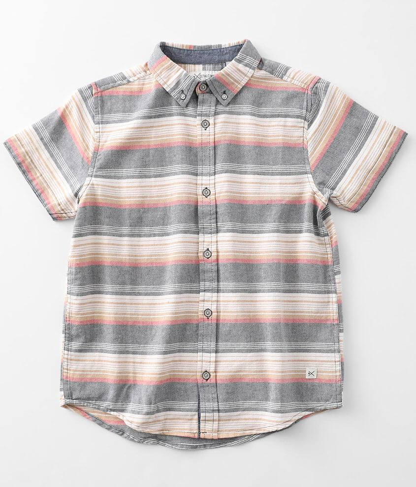 Boys S/S Newport Beige Stripe Shirt main image 1
