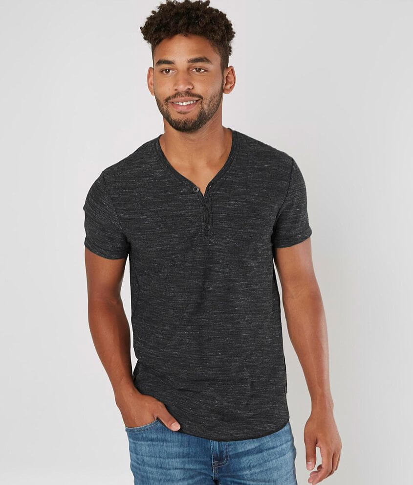 Outpost Makers Heathered Henley - Men's T-Shirts in Black | Buckle