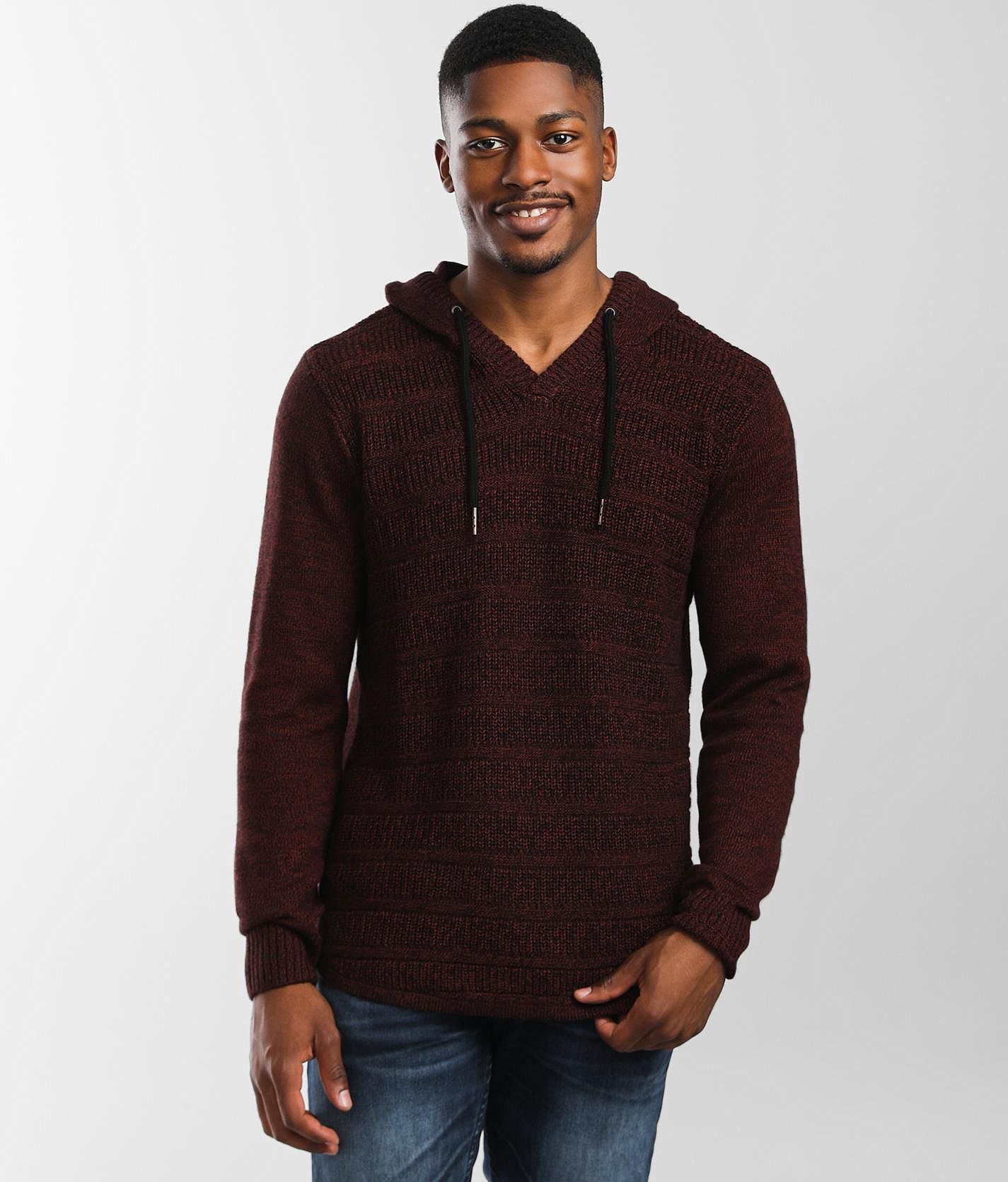 Outpost Makers Ribbed Knit Hooded Sweater - Men's Sweaters in Fired Brick